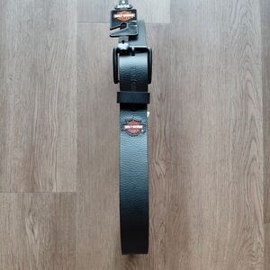 Harley-Davidson Black Leather Belt with Logo